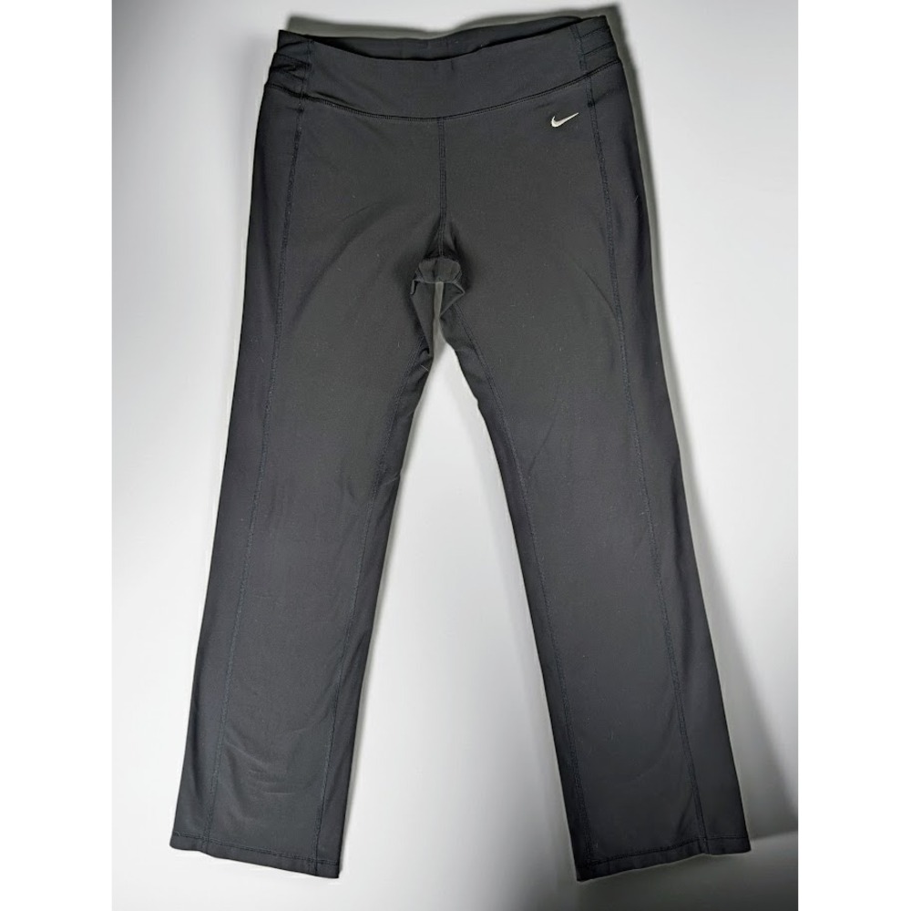 Nike Black Women's Track Pants with Small White Swoosh